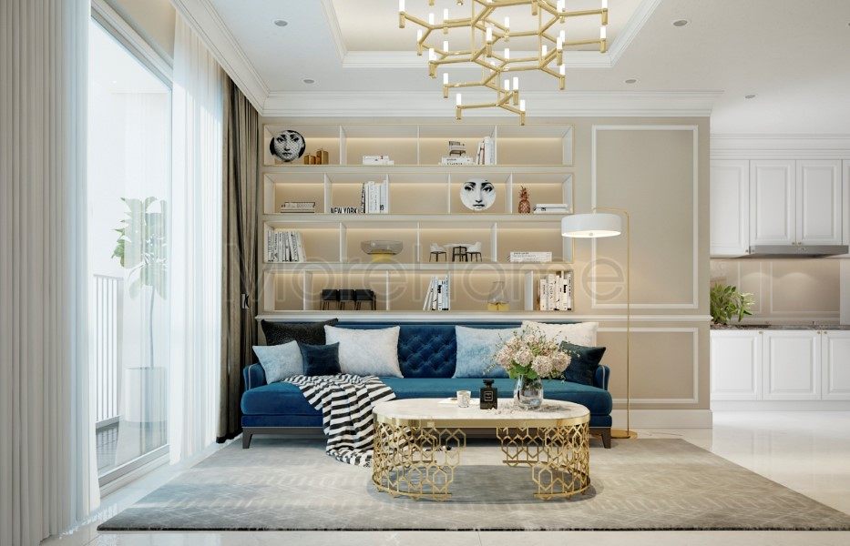 Thiết kế nội thất phòng khách căn hộ Vinhomes Central Park Tân Cảng